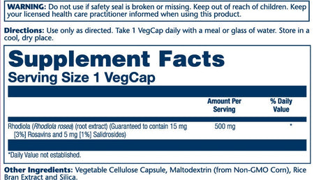 Solaray Super Rhodiola 500mg 60cp-[HealthWay]