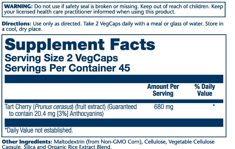 Solaray Tart Cherry Triple Strength 90c-[HealthWay]