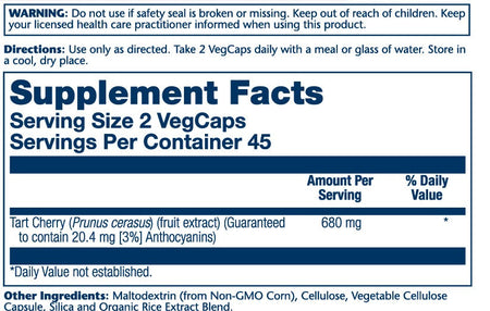 Solaray Tart Cherry Triple Strength 90c-[HealthWay]