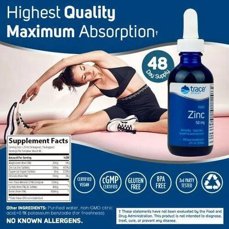Trace Minerals Zinc 50mg 2oz-[HealthWay]