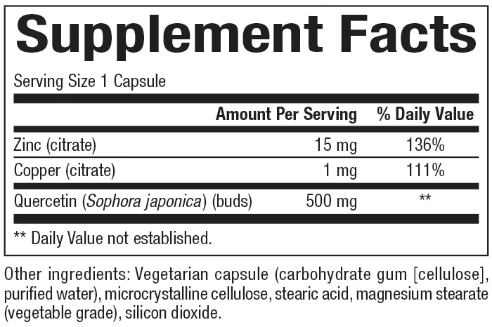 Natural Factors Quercetin Zinc 60cp-[HealthWay]
