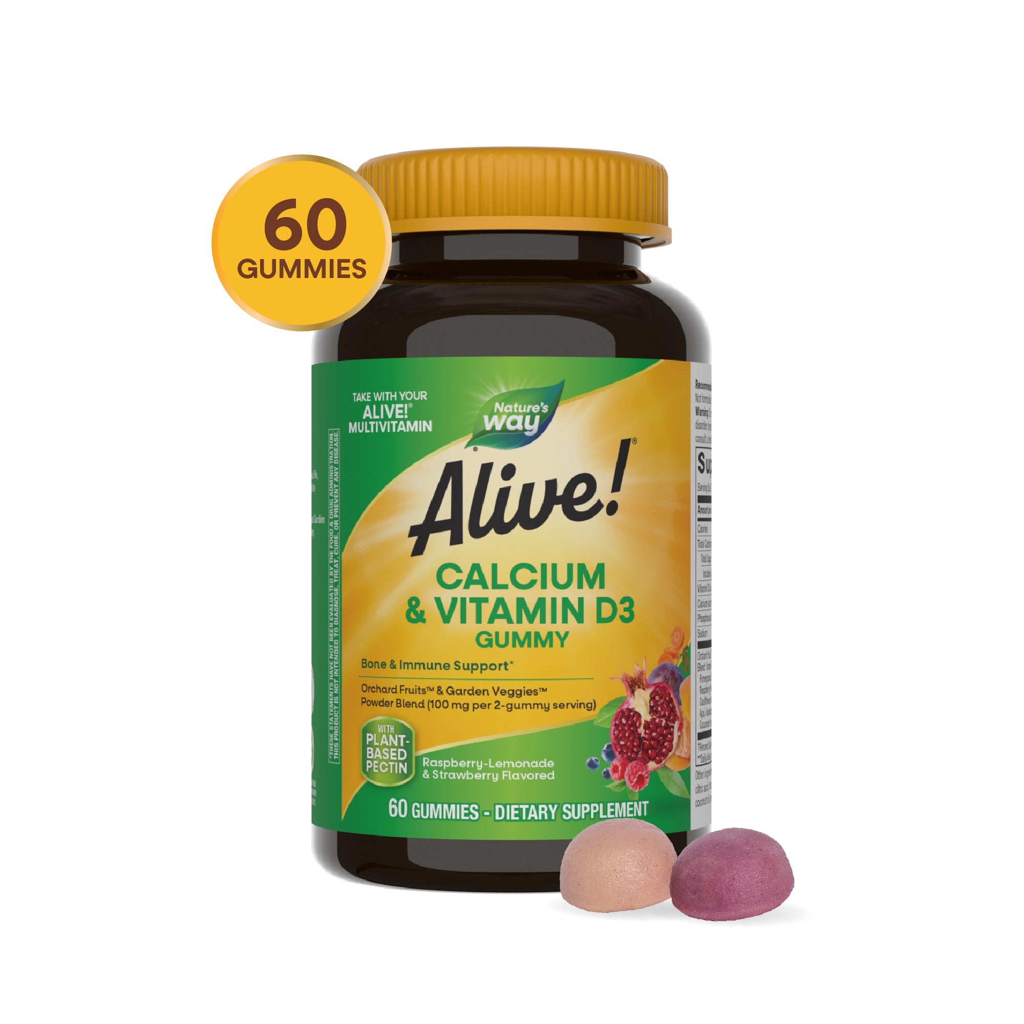 Natures Way Alive Calcium + Vit D3 60ch-[HealthWay]