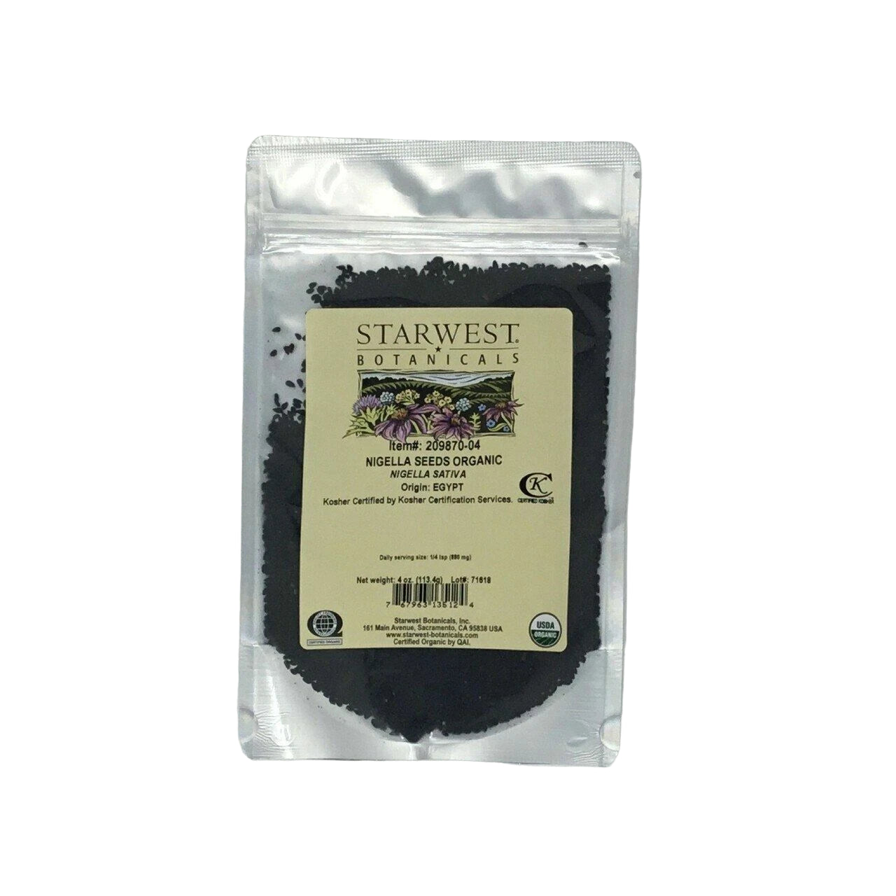 Starwest Nigella Seeds Organic 4oz