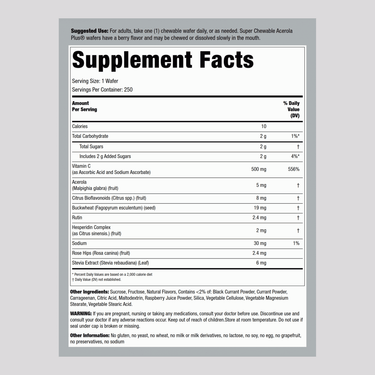 Supplement Facts American Health Super Acerola C | Healthway