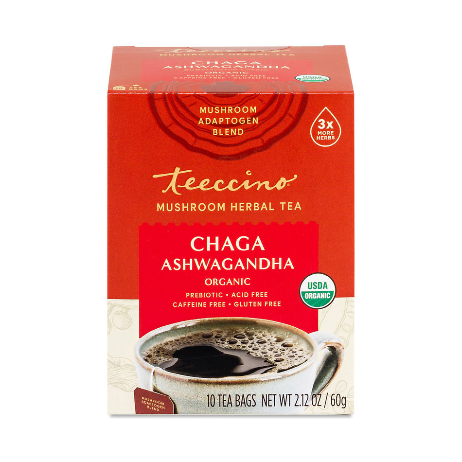 Teeccino Tea Chaga Ashwagandha 10bg