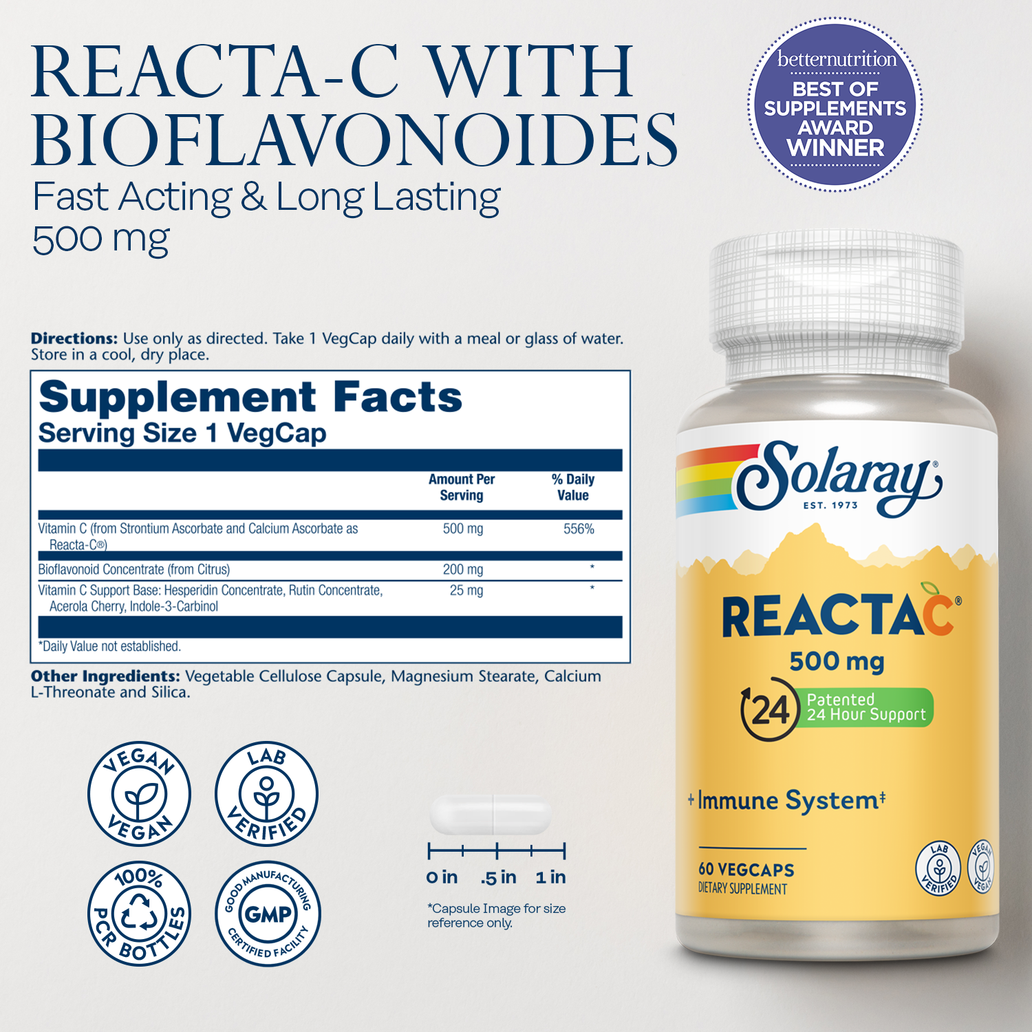 Solaray Reacta-C 500mg 60vp-[HealthWay]