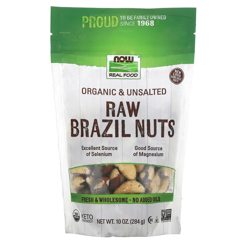 NOW ORGANIC BRAZIL NUTS, RAW 10 OZ.-[HealthWay]