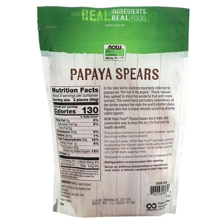 NOW PAPAYA SPEARS 12 OZ-[HealthWay]