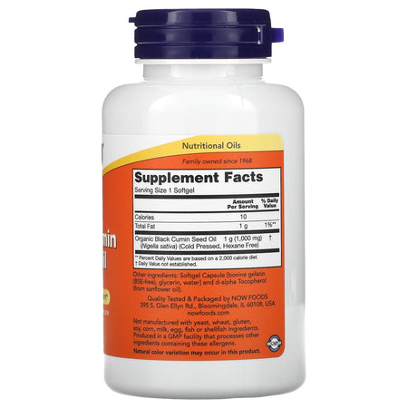 Now Black Cumin Seed Oil 1000mg 60sg-[HealthWay]