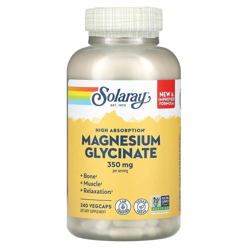 Solaray Mag Glycinate 350 240cp-[HealthWay]