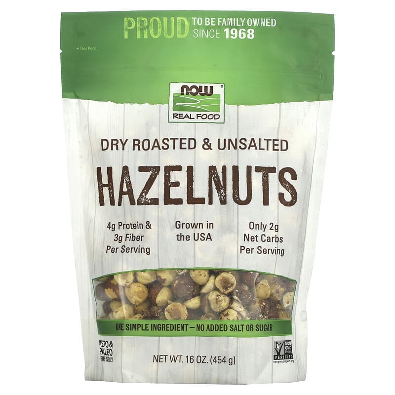 Now Hazelnuts Roast/Unsalted 16z-[HealthWay]