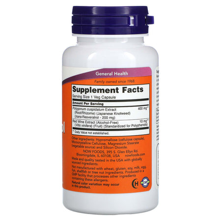 Now Resveratrol 200mg 60cp-[HealthWay]