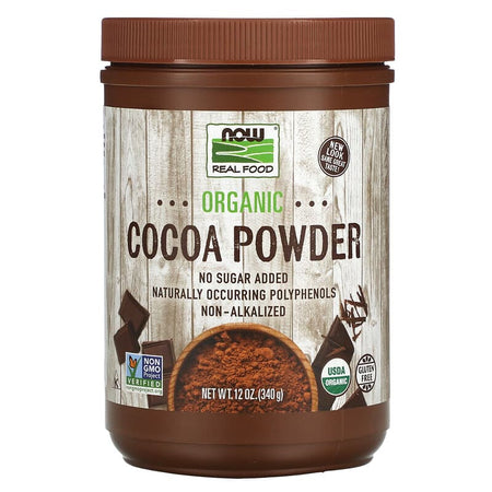 NOW COCOA POWDER PURE ORGANIC 12 OZ-[HealthWay]