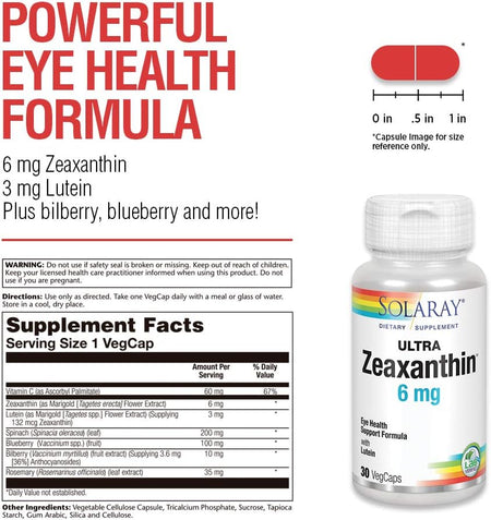 Solaray Ultra Zeaxanthin 6mg 30cp-[HealthWay]