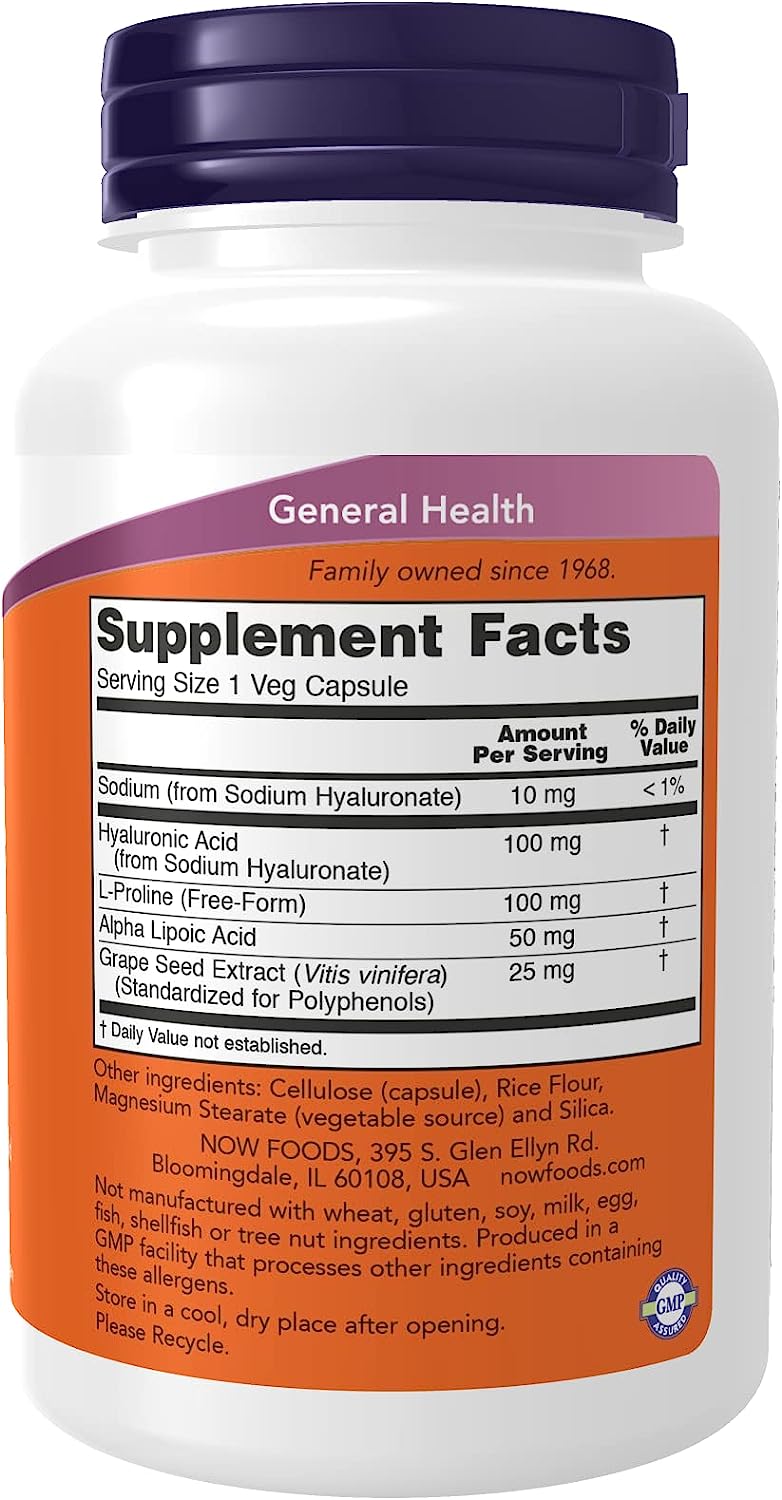 Now Hyaluronic Acid 100mg 120v-[HealthWay]