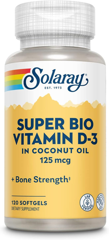 Solaray Vit D3 Super Bio 125mcg Coco 120sg-[HealthWay]