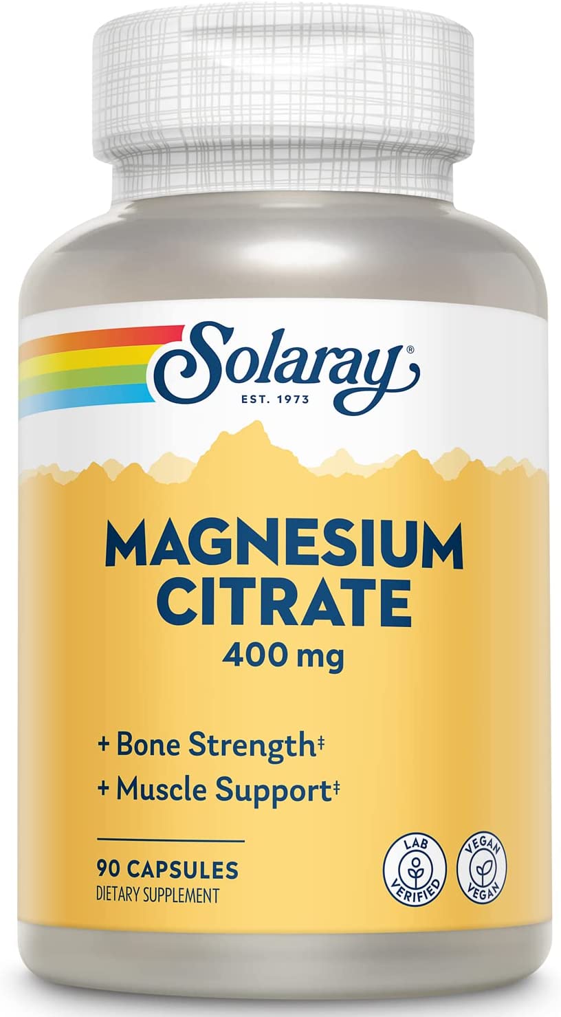 Solaray Magnesium Citrate 400mg 90cp-[HealthWay]