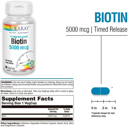Solaray Biotin 5000mcg TR 60cp-[HealthWay]