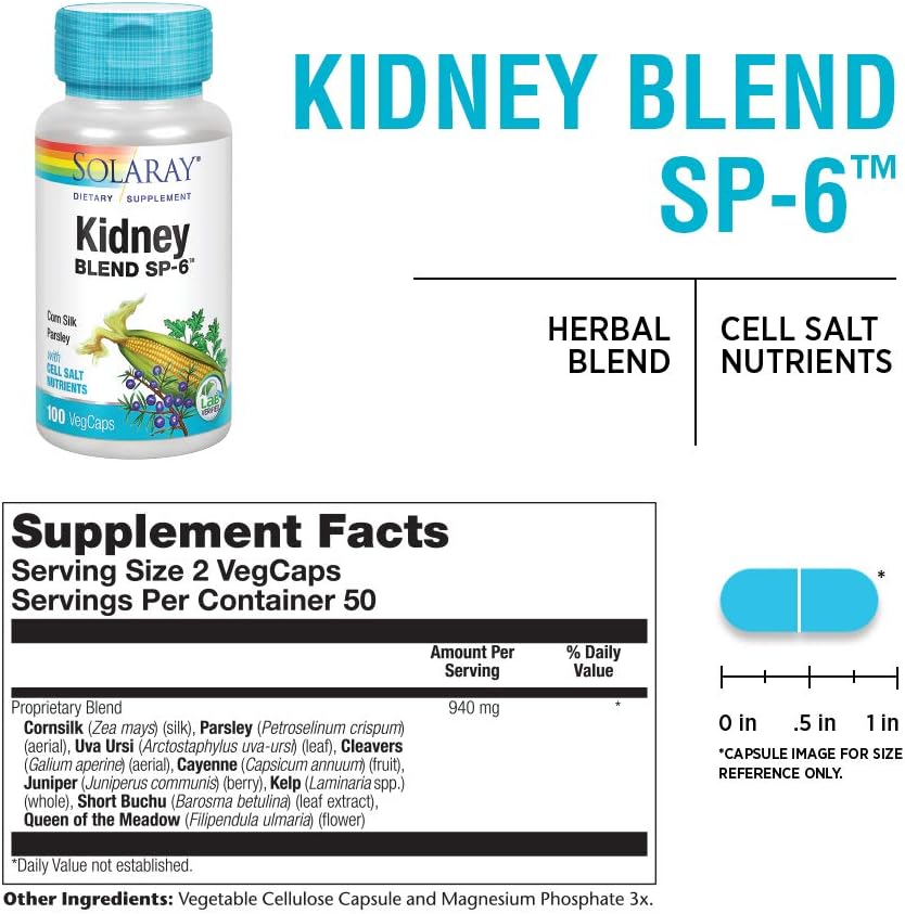 Solaray Kidney Blend SP6 100cp-[HealthWay]