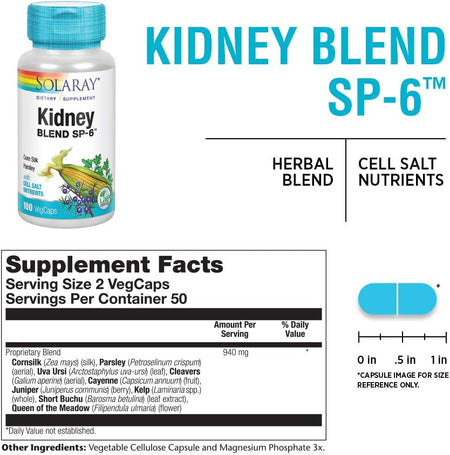 Solaray Kidney Blend SP6 100cp-[HealthWay]