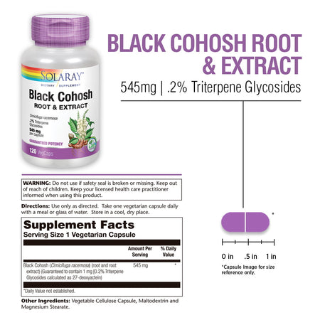Solaray Black Cohosh Ext 120cp-[HealthWay]