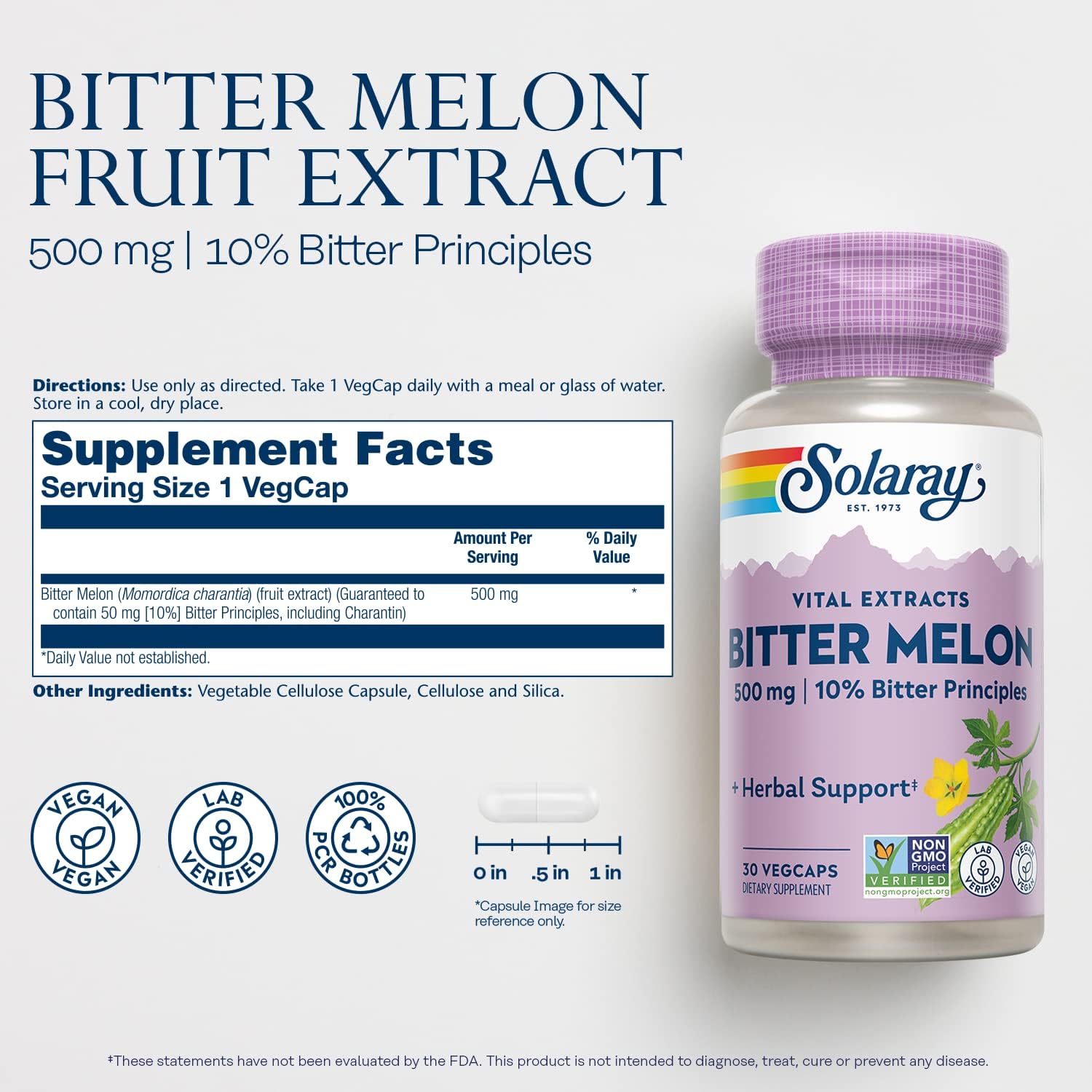 Solaray Bitter Melon Ext 500mg 30cp-[HealthWay]