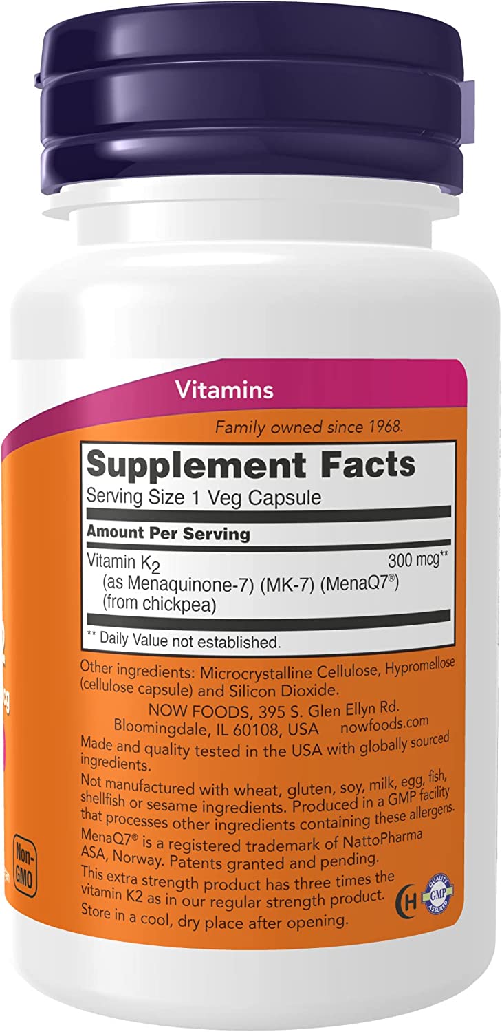 Now Vit K-2 MK-7 300mcg 60cp-[HealthWay]