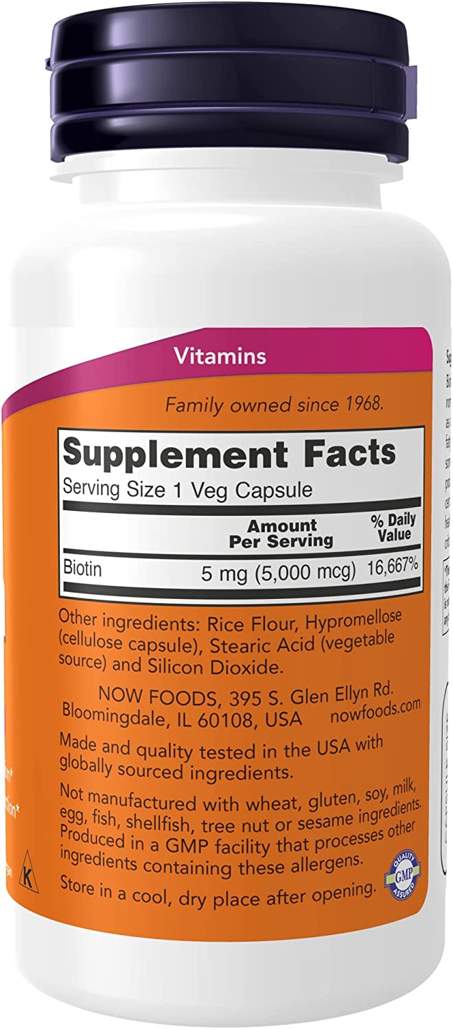 NOW BIOTIN 5000mcg 60 VCAPS-[HealthWay]