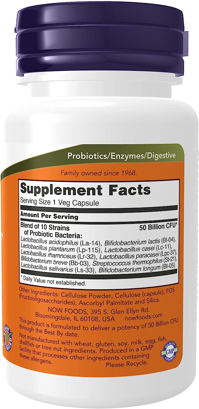 NOW PROBIOTIC-10 50 BILLION 50 VCAPS-[HealthWay]