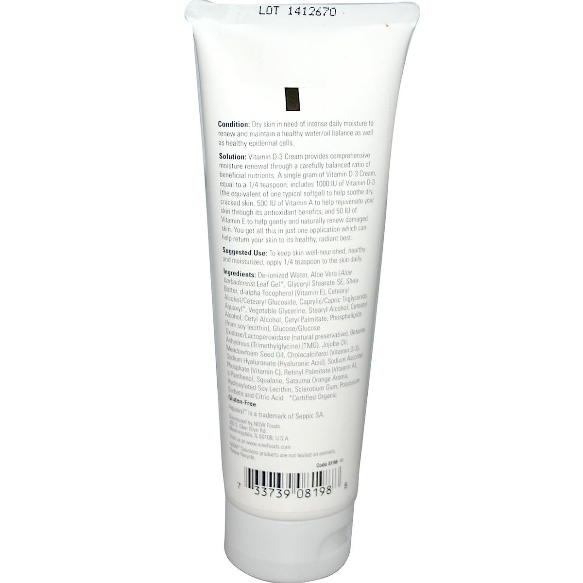 Now Vitamin D3 Cream 4oz-[HealthWay]