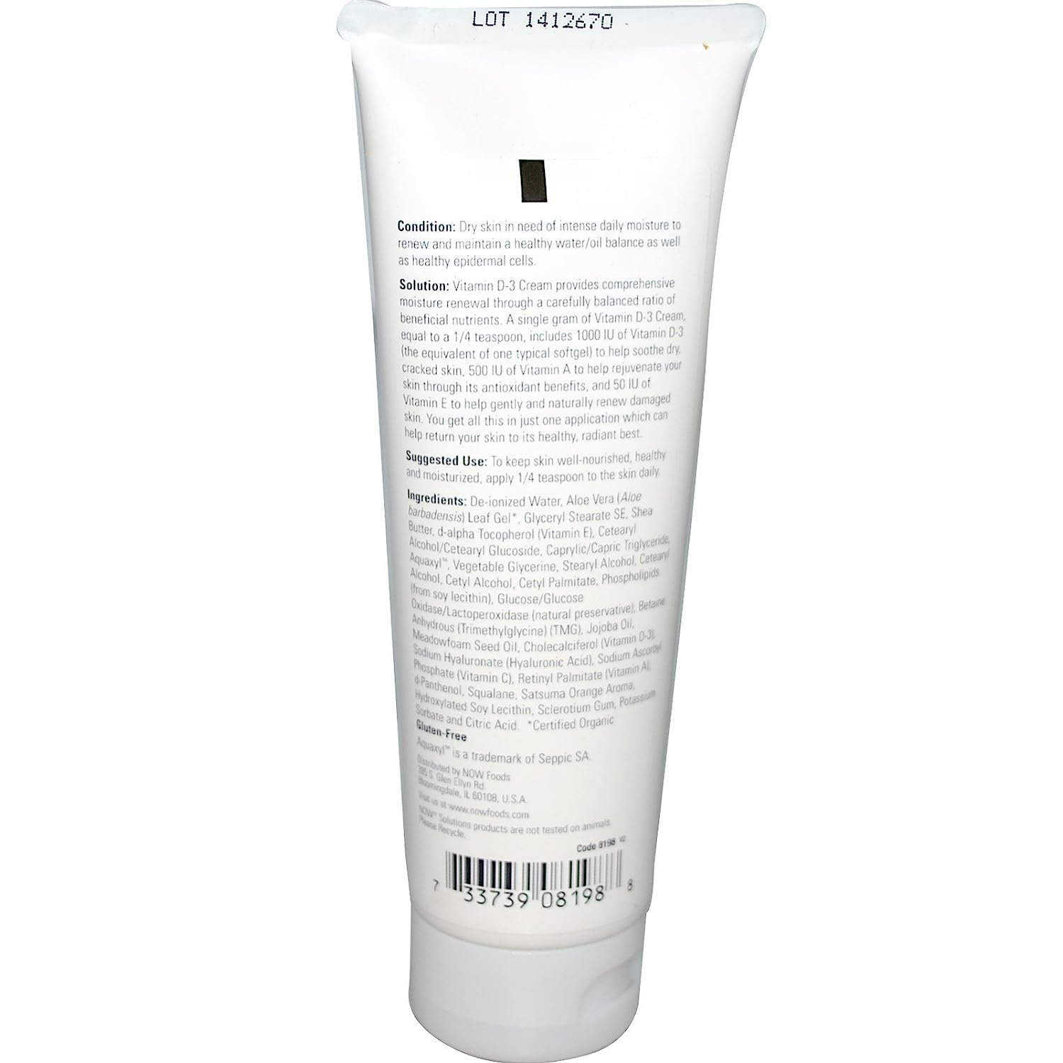 Now Vitamin D3 Cream 4oz-[HealthWay]