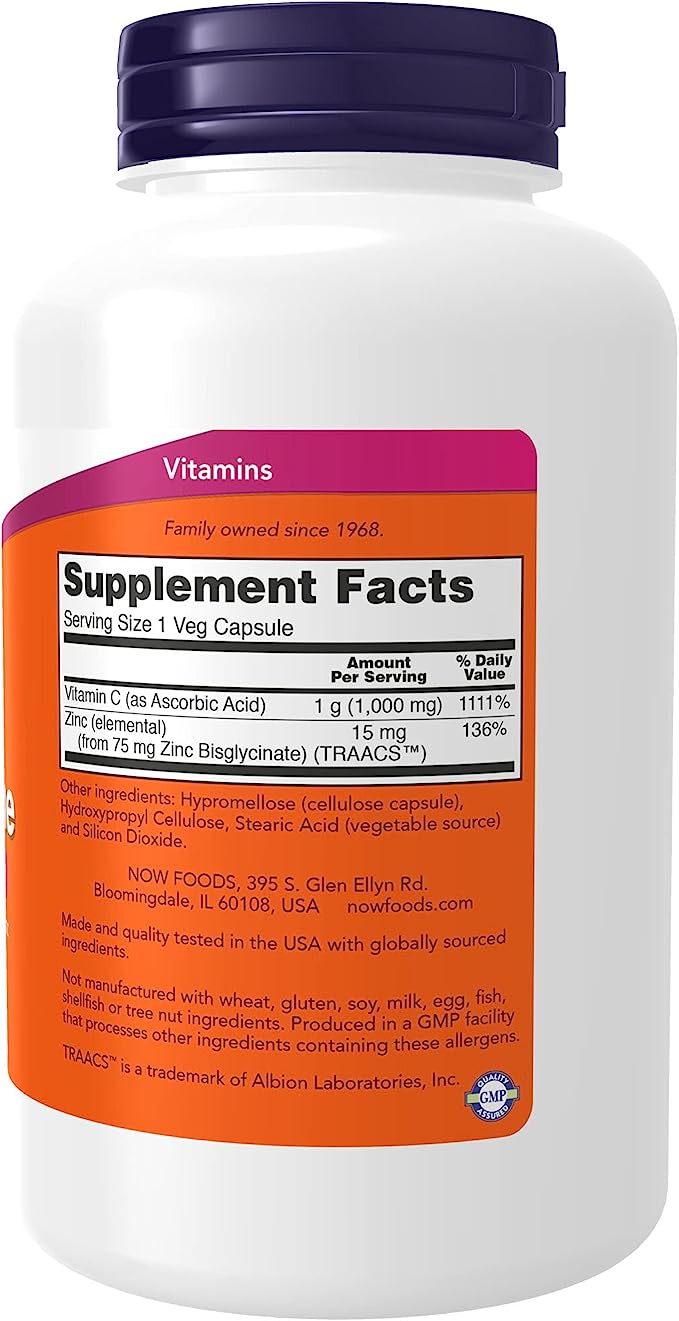 Now C 1000 Zinc Immune 180cp-[HealthWay]