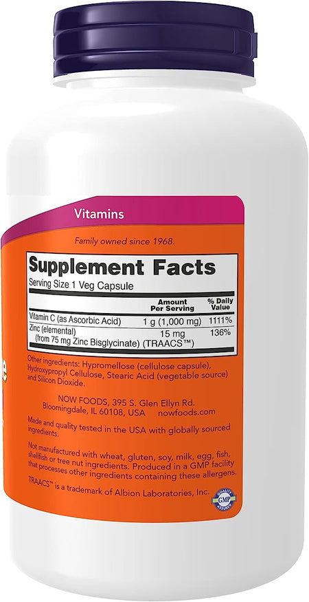 Now C 1000 Zinc Immune 180cp-[HealthWay]