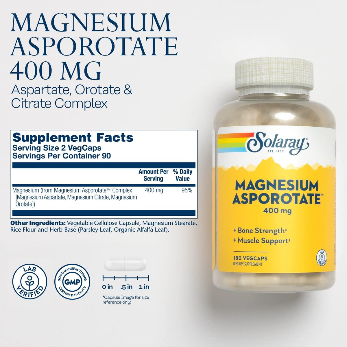 Solaray Mag Asporotate 180cp-[HealthWay]
