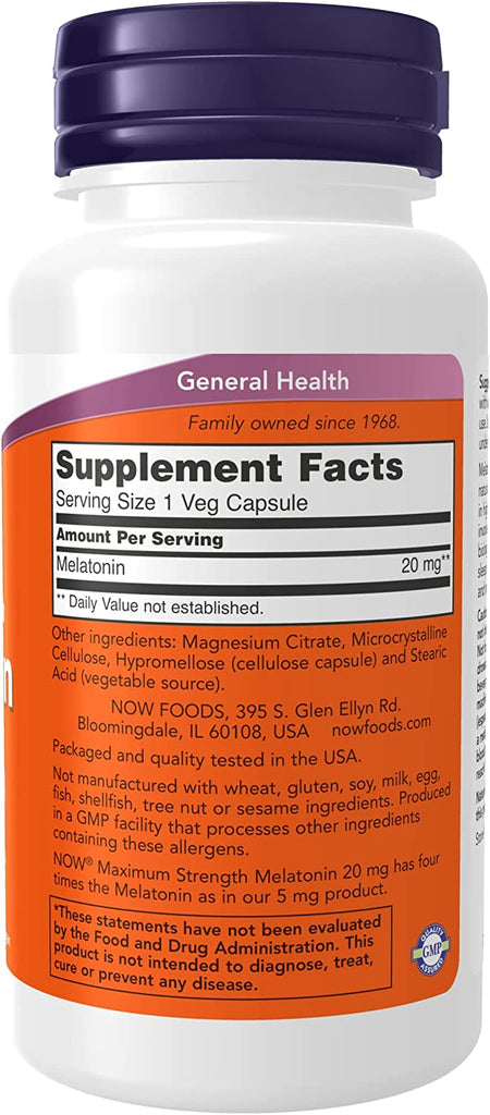 Now Melatonin 20mg 90vc-[HealthWay]