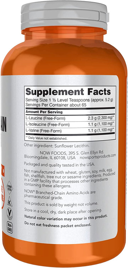 Now Branch Chain Amino Powder 12oz-[HealthWay]