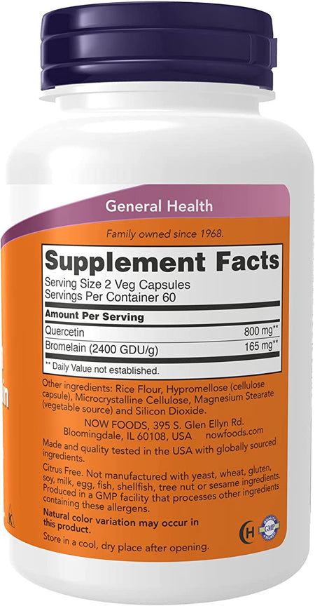 Now Quercetin w/Bromelain 120cp-[HealthWay]