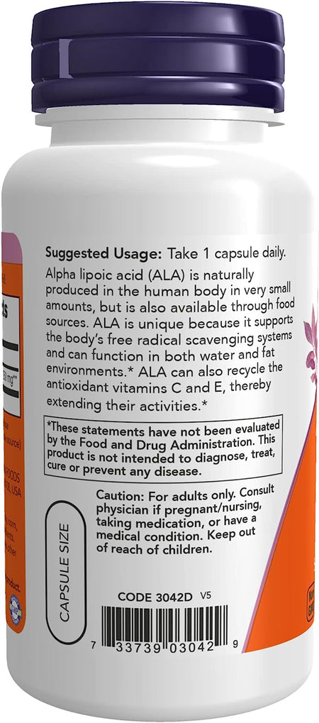 Now Alpha Lipoic 250mg 60cp-[HealthWay]