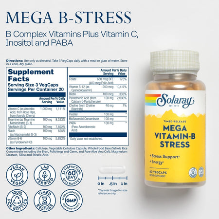 Solaray Mega B-Stress TR 60cp-[HealthWay]