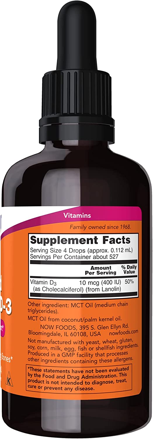Now Vit D-3 Liq 2oz-[HealthWay]