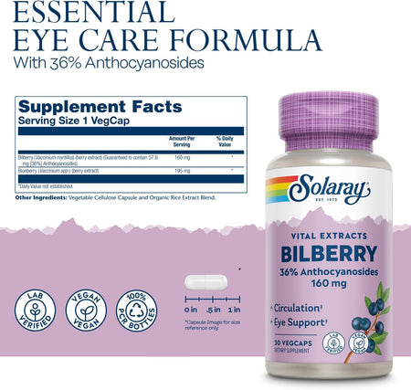 Solaray Bilberry 1 Daily 30cp-[HealthWay]