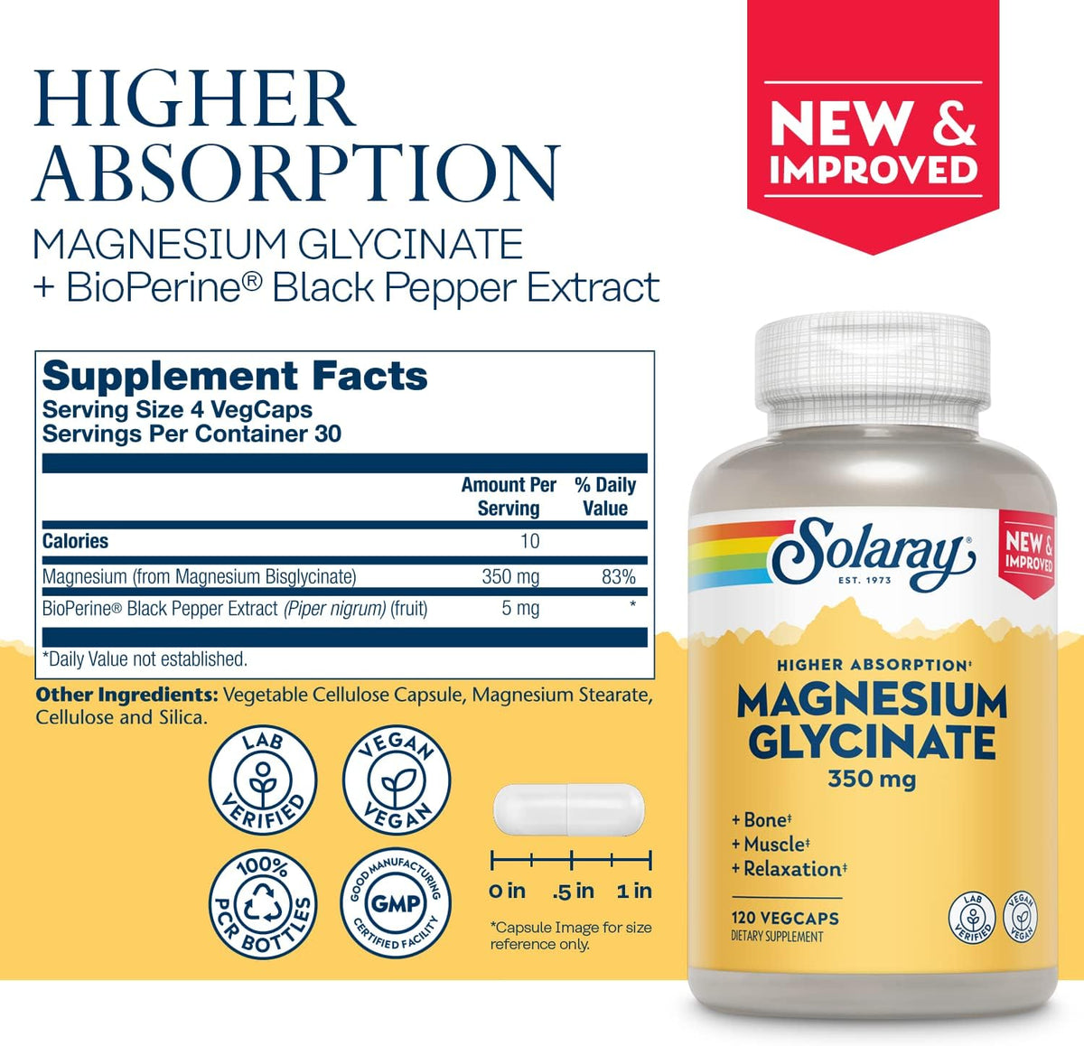 Solaray Mag Glycinate 350mg 120ct-[HealthWay]