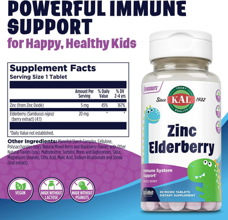 Kal Zinc Elderberry Kids Mxd Bry<br />90ct-[HealthWay]