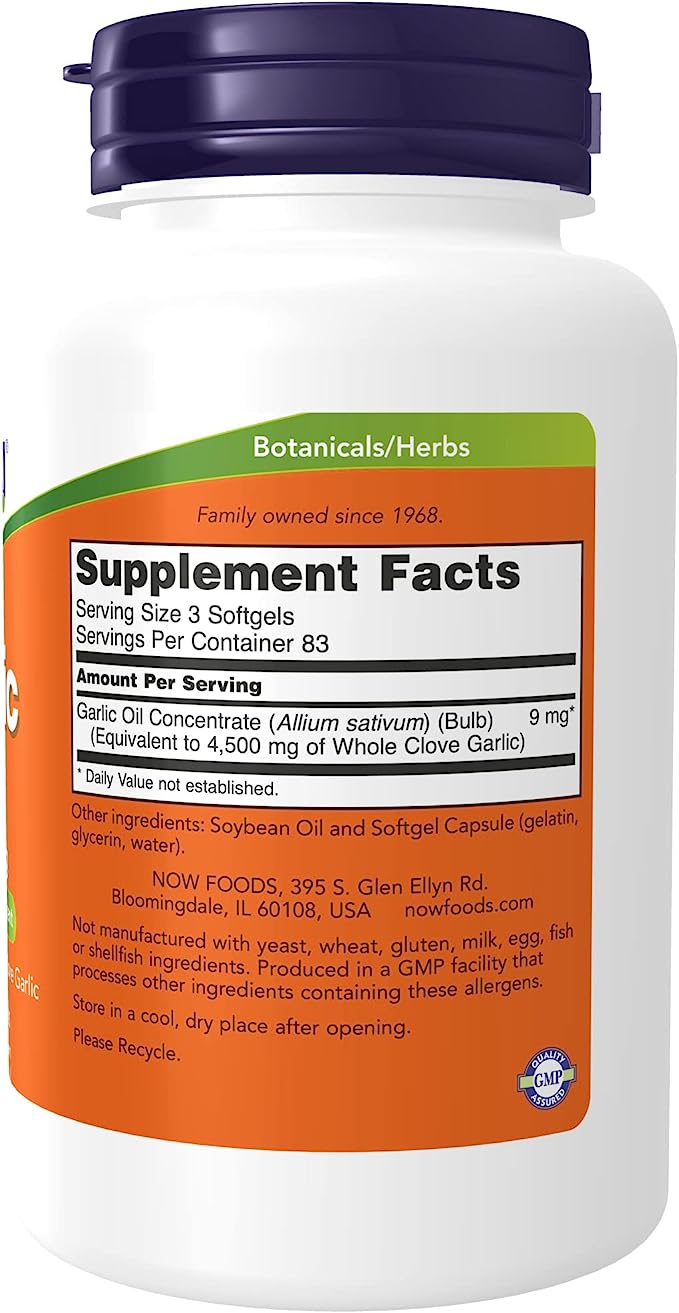 Now Garlic Oil Triple Strength 250sg-[HealthWay]