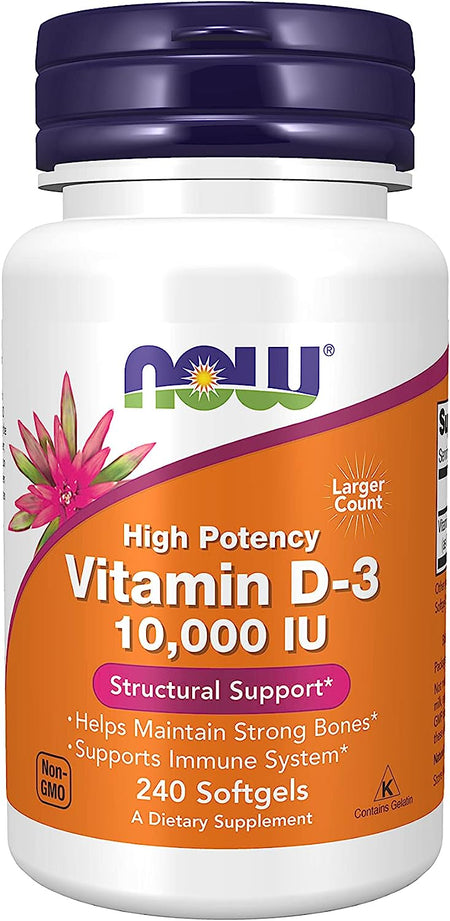 Now Vit D-3 10000 IU 240sg-[HealthWay]