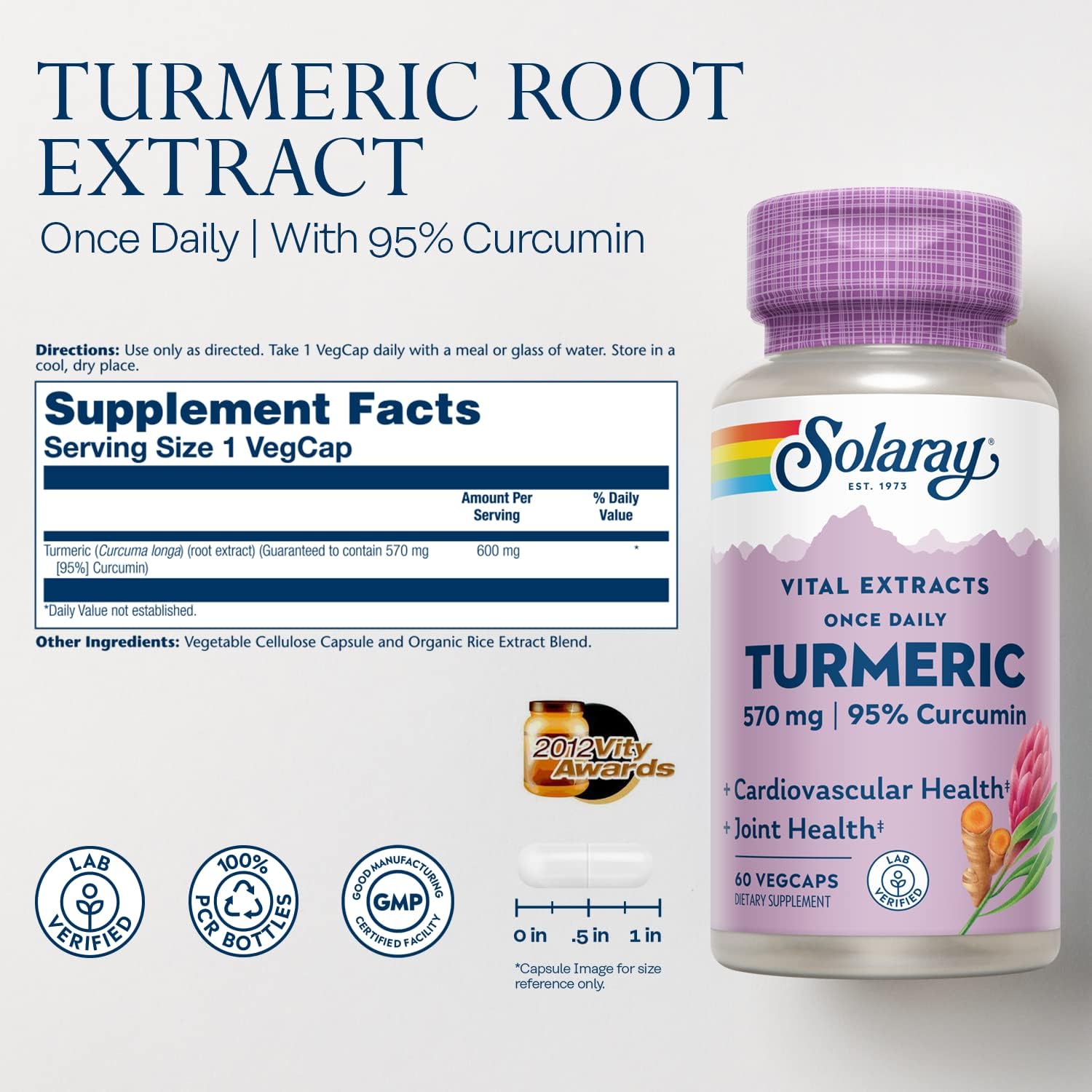Solaray Turmeric One Daily 60vc-[HealthWay]