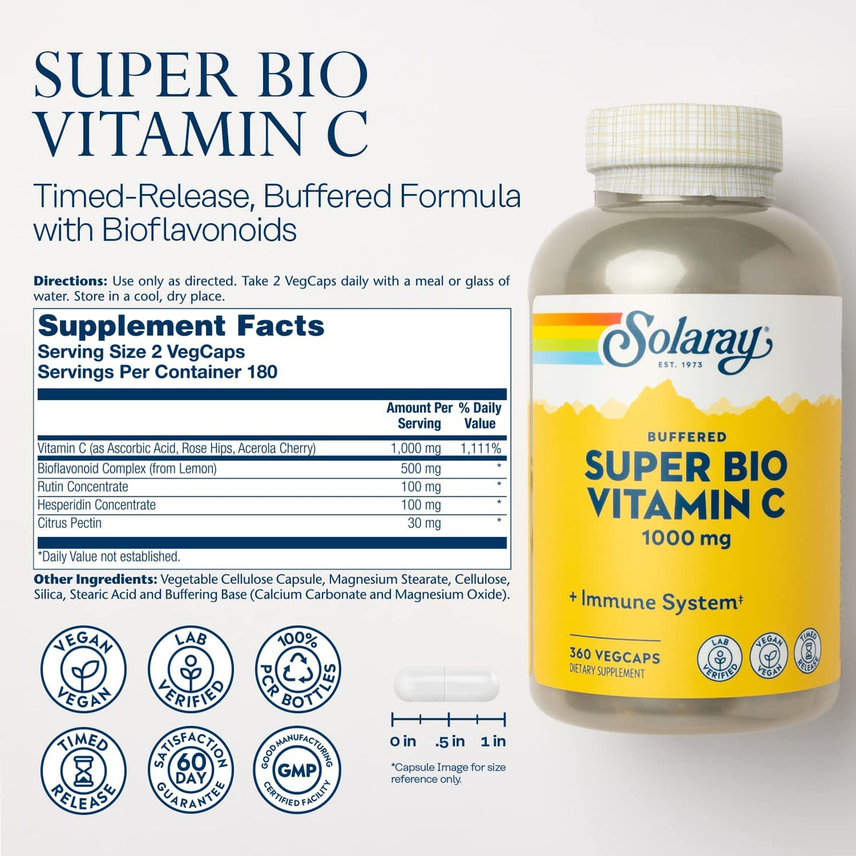 Solaray Super Bio C 2STR 360cp-[HealthWay]