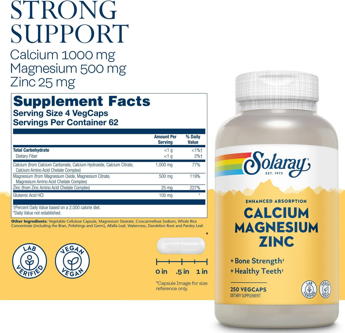 Solaray Cal Mag Zinc 250cp-[HealthWay]