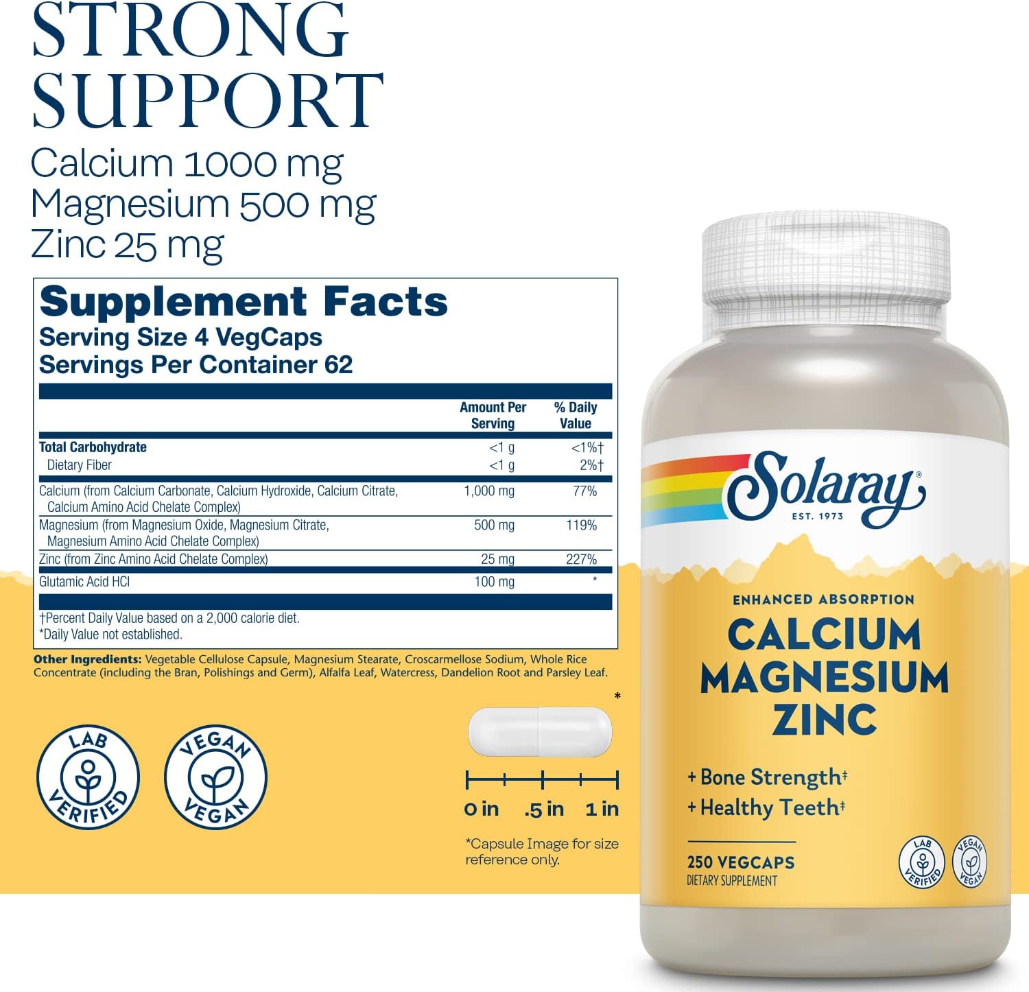 Solaray Cal Mag Zinc 250cp-[HealthWay]