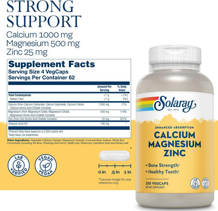 Solaray Cal Mag Zinc 250cp-[HealthWay]